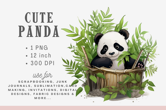 Sublimation Cute Panda Clipart Graphic by misba design · Creative Fabrica
