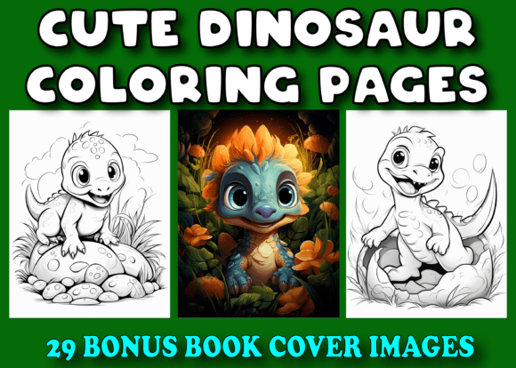 50 Cute Dinosaur Coloring Pages for Kids