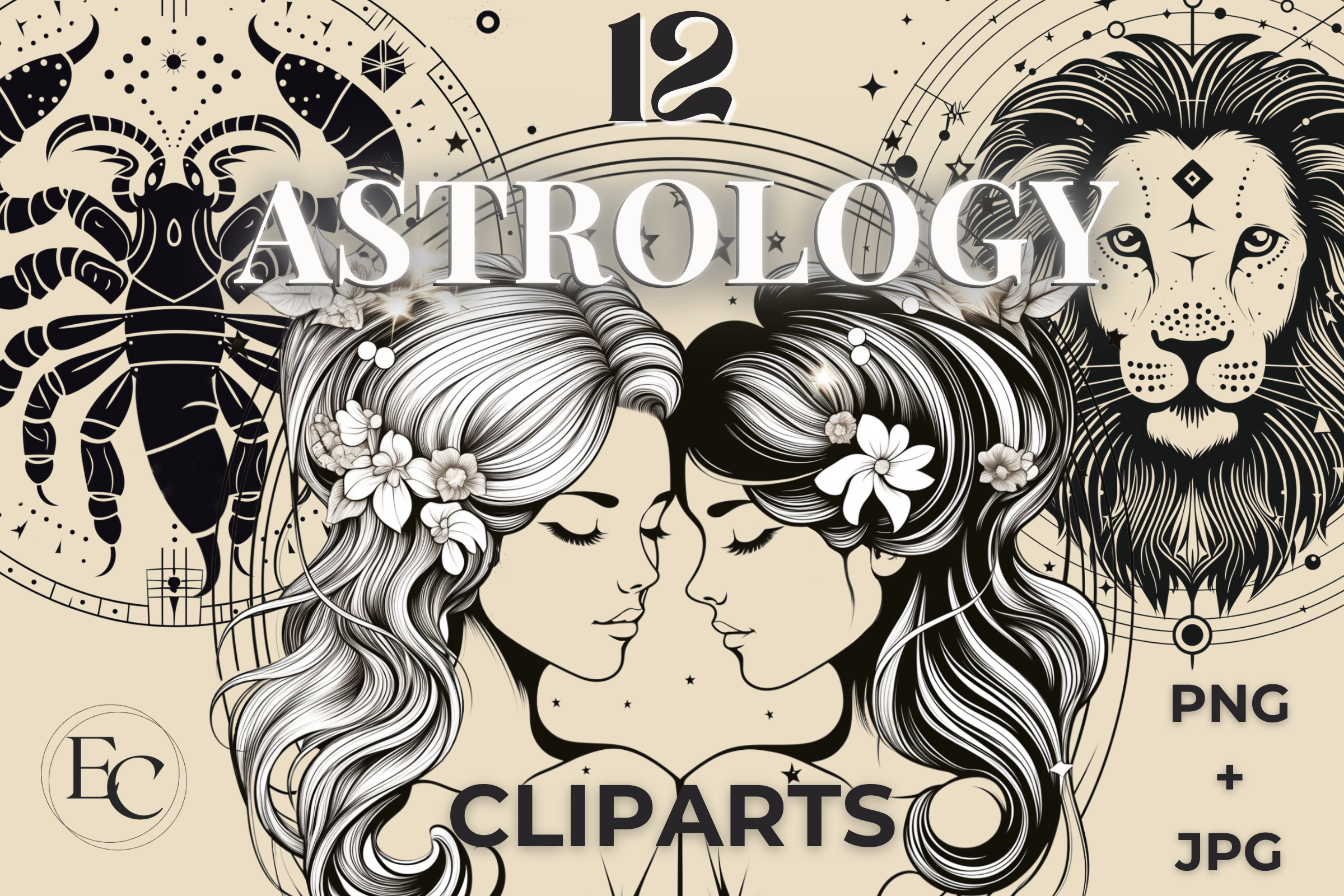 Astrology Zodiac Clipart Bundle