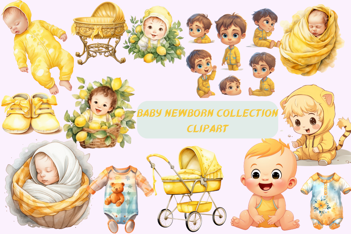 Baby Newborn Collection Clipart Graphic by sublimation avenue ...
