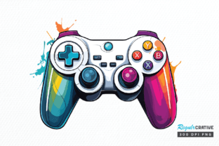 Watercolor Game Controller Clipart Png Graphic by Regulrcrative ...