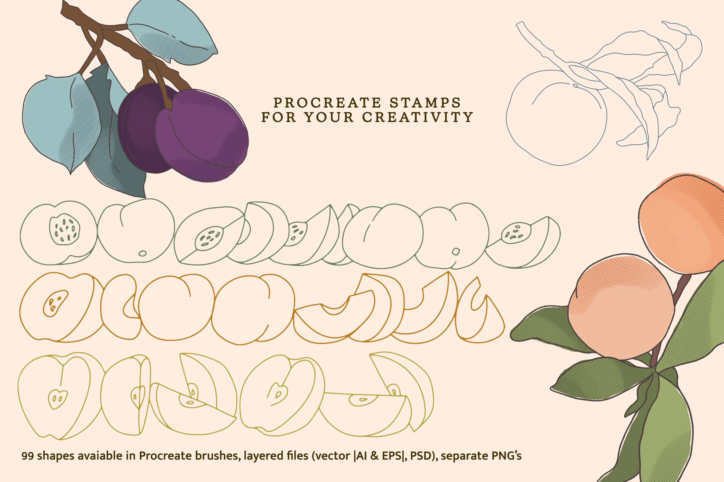 Fruit and Veggies Procreate Brushes - photo 4