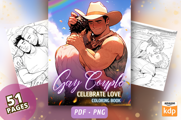 Gay Couple, LGBT Love - Coloring Pages
