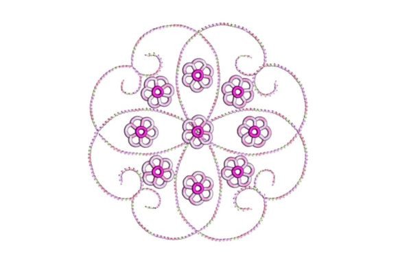 Pink Flower Applique Mug Rug