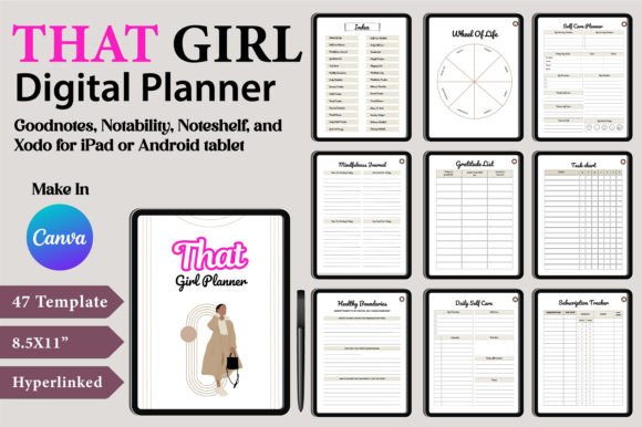 That Girl Digital Planner Canva Template