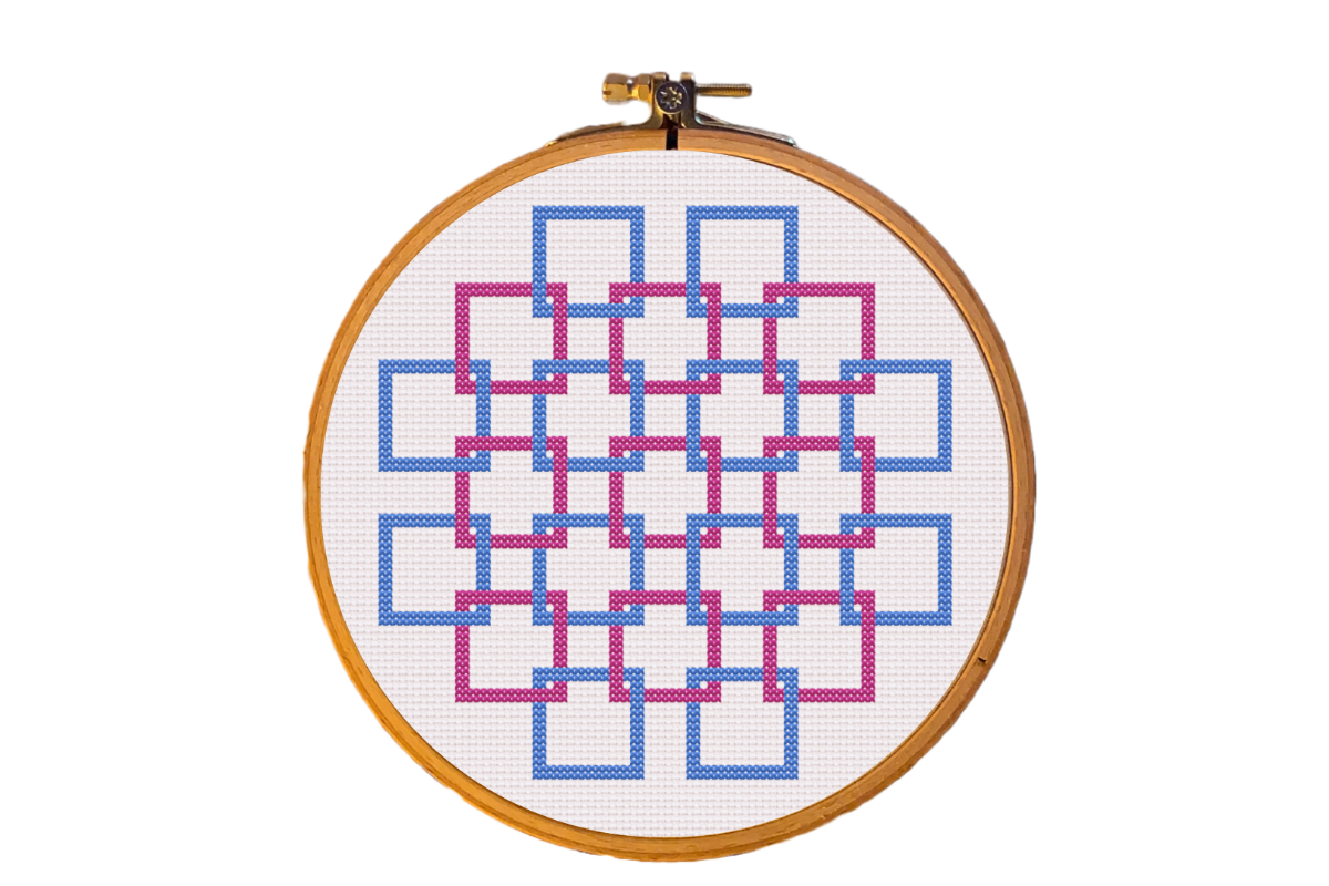 2 Tone Interlocking Squares Cross Stitch