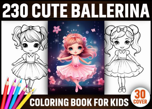 230 Cute Ballerina Coloring Pages - KDP