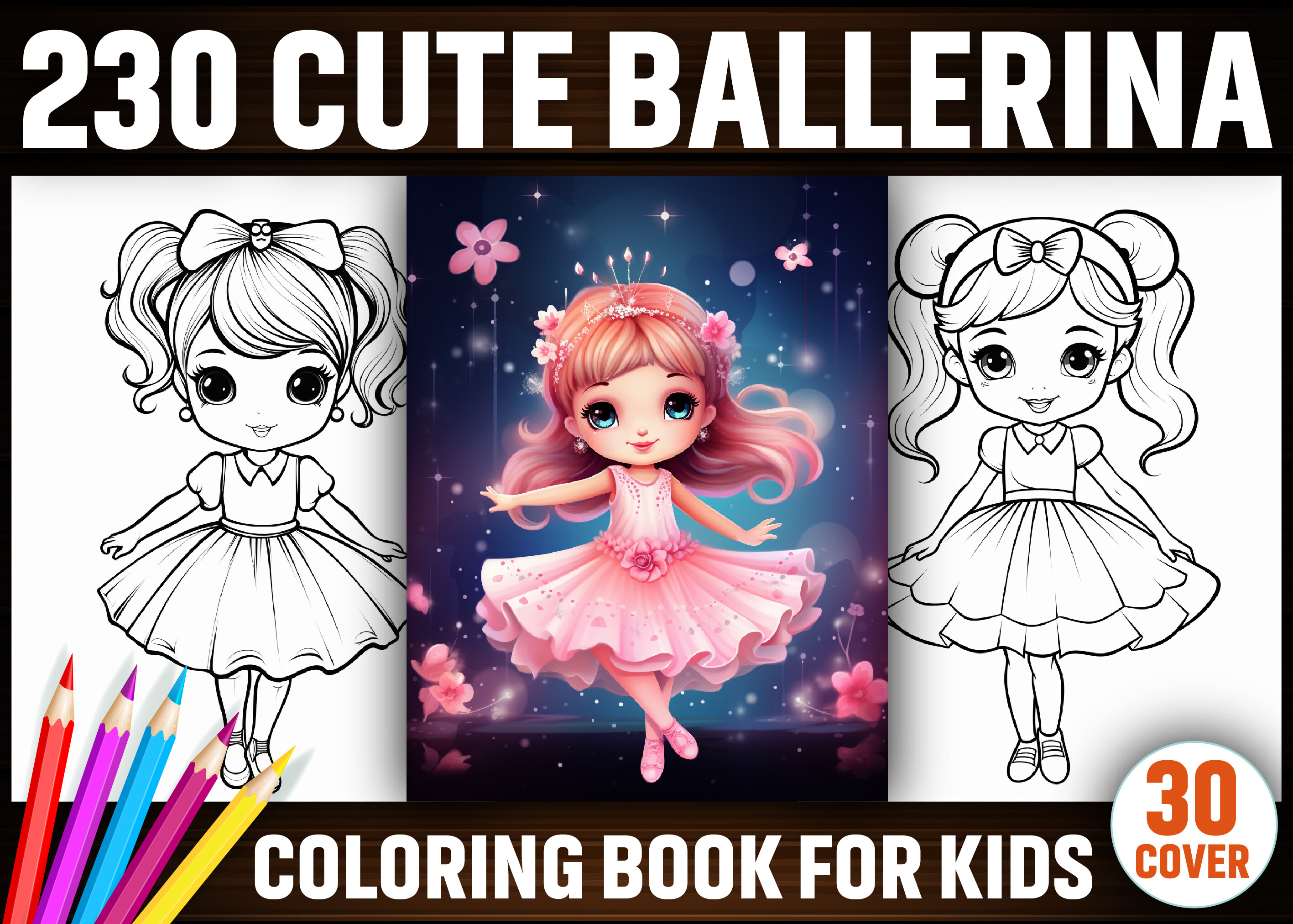 230 Cute Ballerina Coloring Pages - KDP