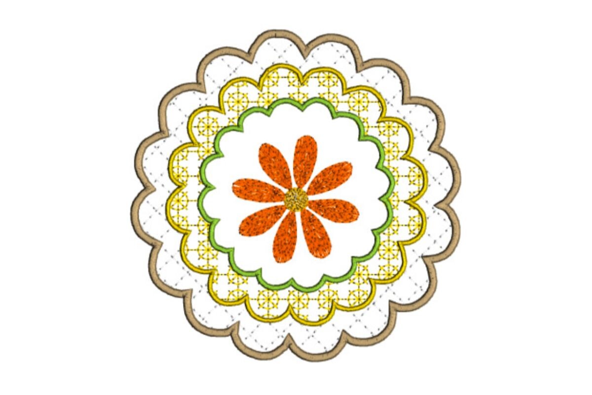 Beautiful Flower Coaster Applique