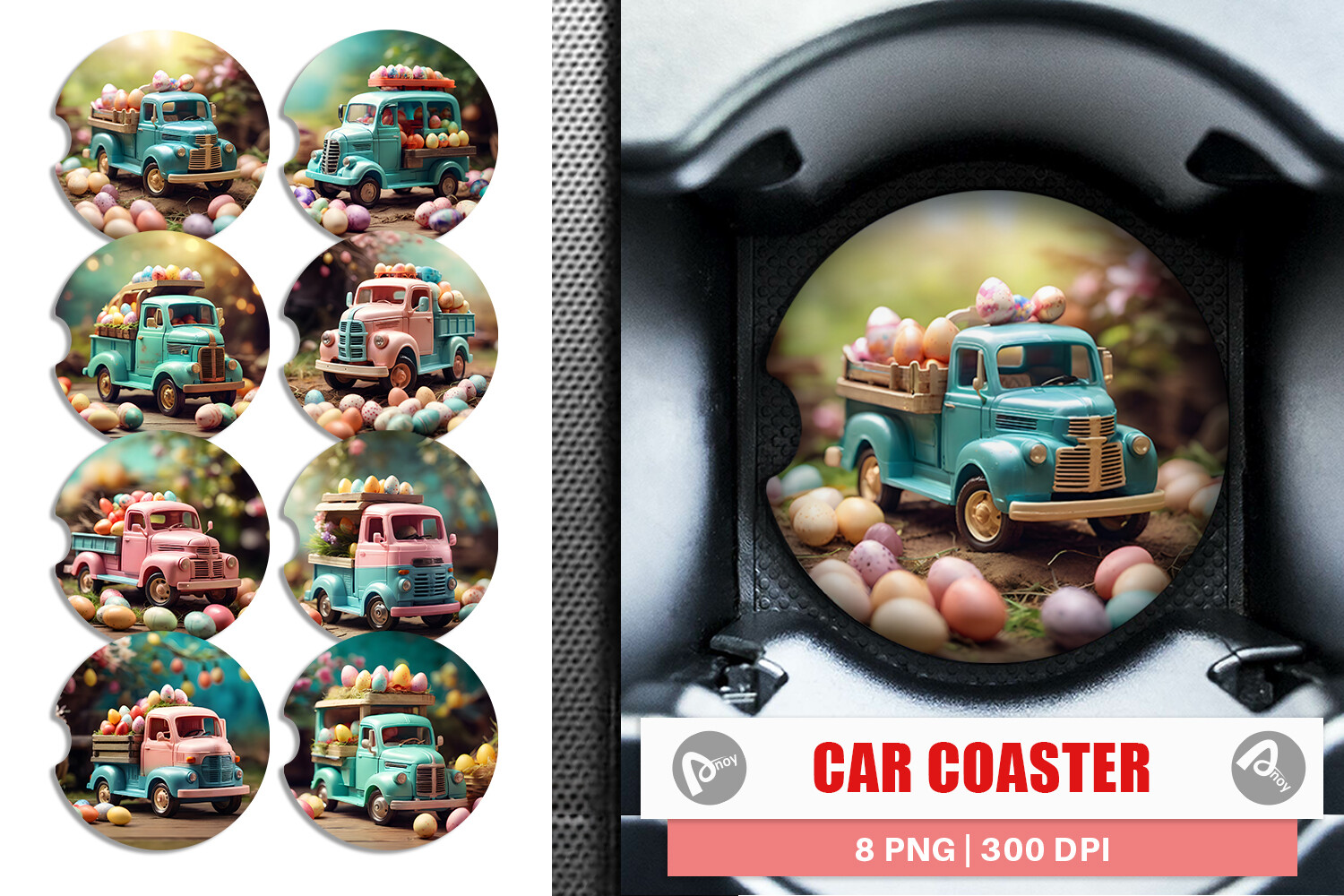 Car Coaster Truck Carrying Eggs Graphic by Artnoy · Creative Fabrica