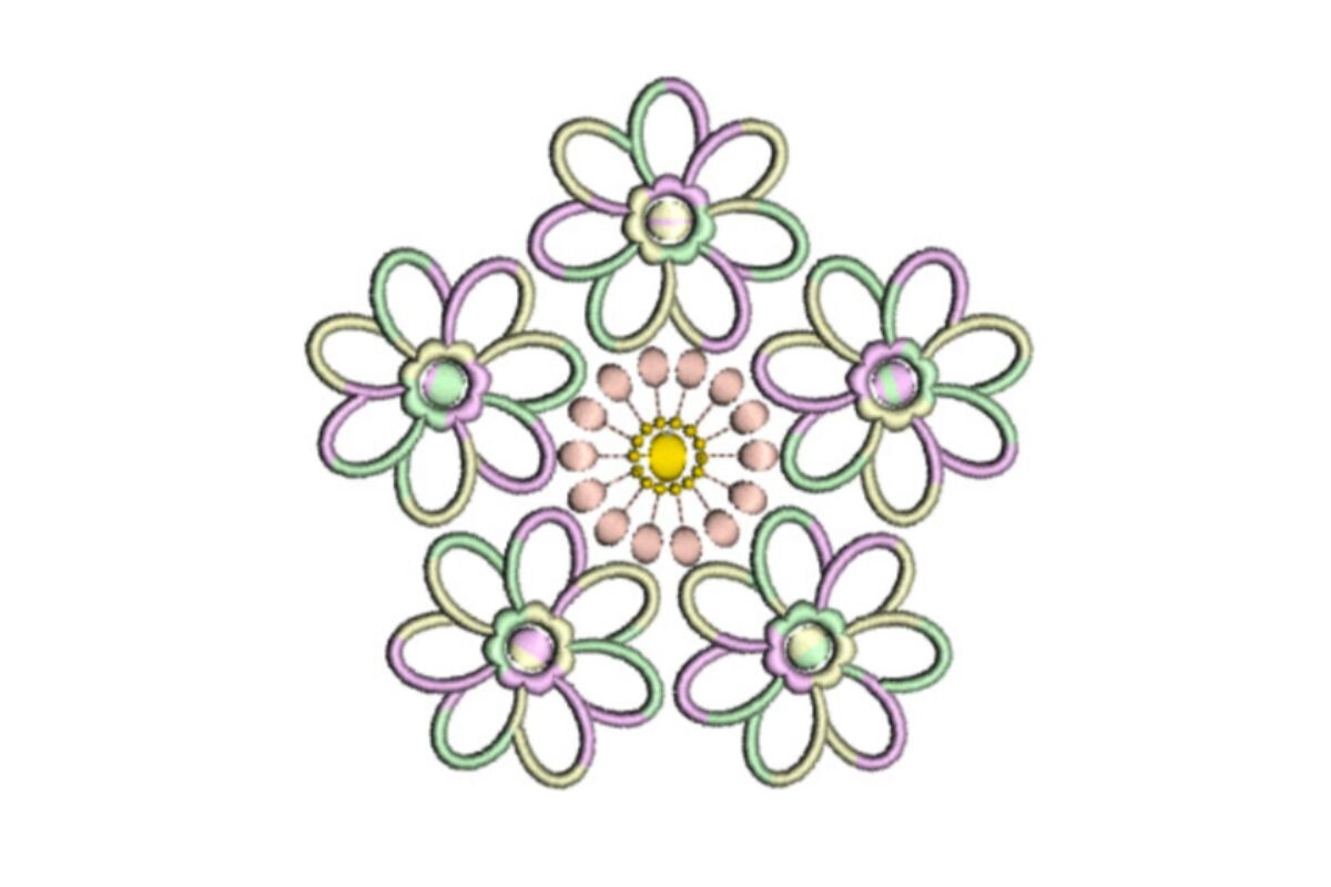 Colorful Flower Pattern Applique