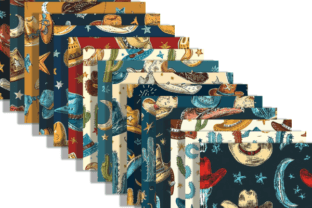 Cowboy Fabric Rustic Papers Patterns Graphic by Creative River ...