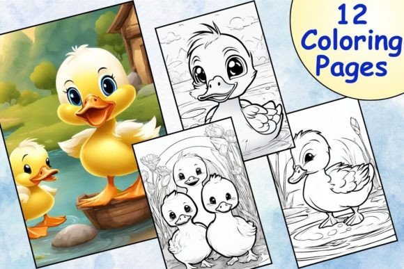 Cute Duckling Coloring Pages for Kids