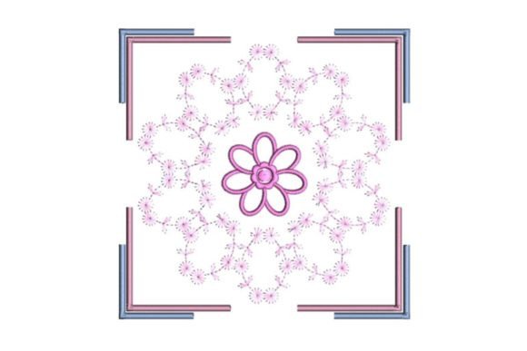 Pink Floral Quilt Block