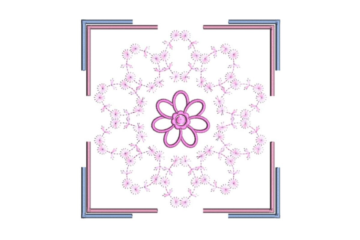 Pink Floral Quilt Block