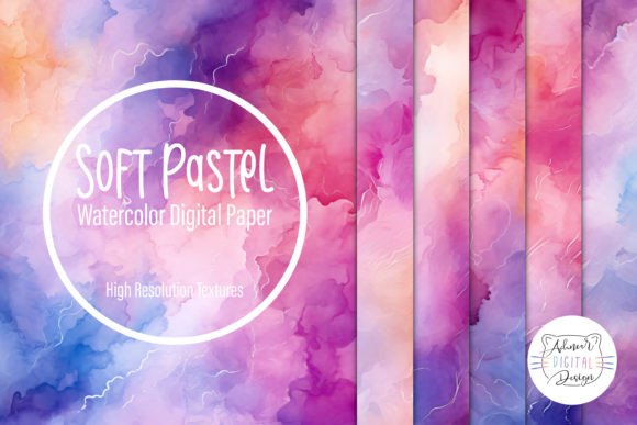 Soft Pastel Watercolor Digital Paper