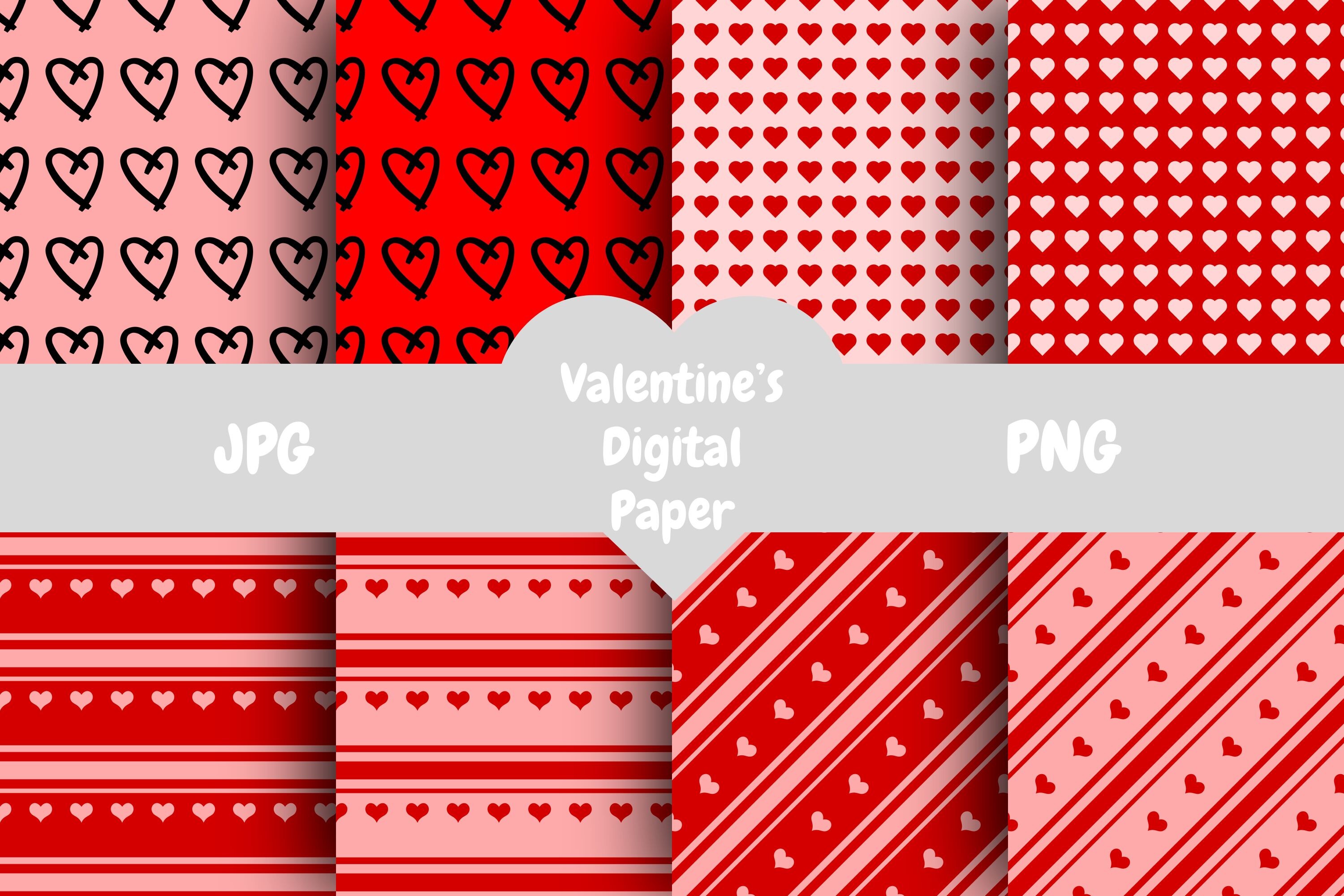Valentine's Digital Paper Graphic by Cut It Out Design · Creative Fabrica
