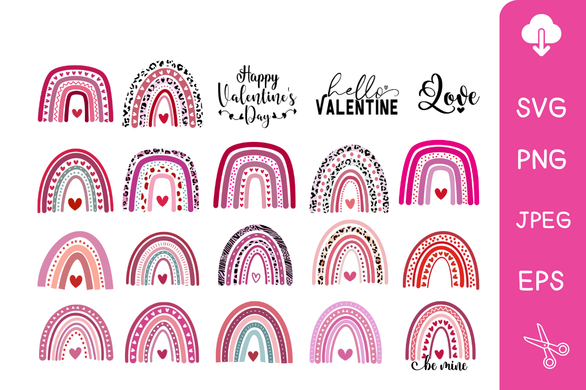 Valentines Rainbow Svg Bundle Graphic by TP Designs · Creative Fabrica