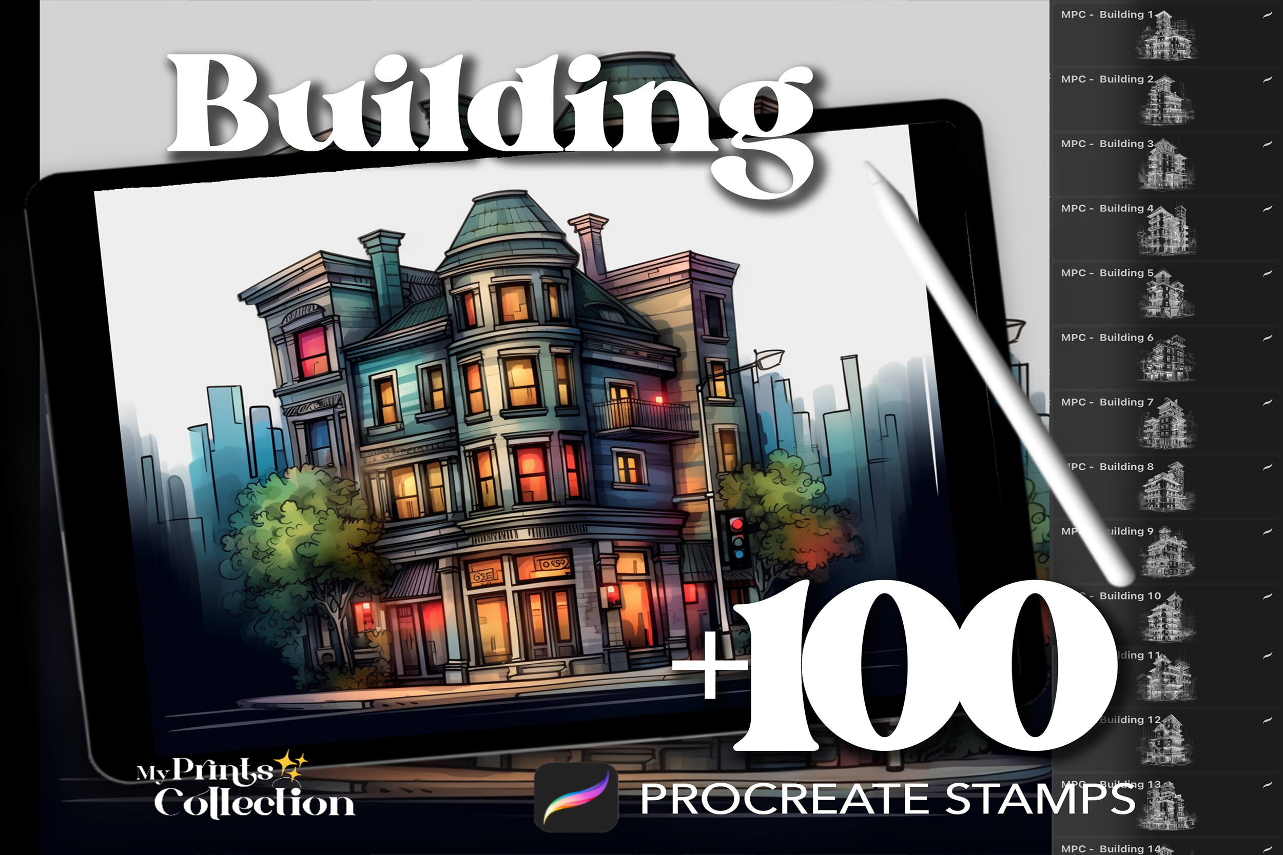 100+ Procreate Building Stamps Graphic by myprintscollection · Creative ...