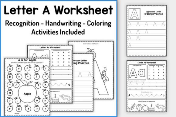 Letter A Worksheets for Preschool / PreK cover