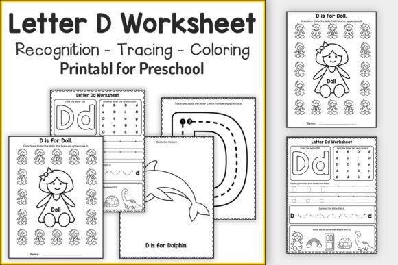 Letter D Worksheets for PreK & K