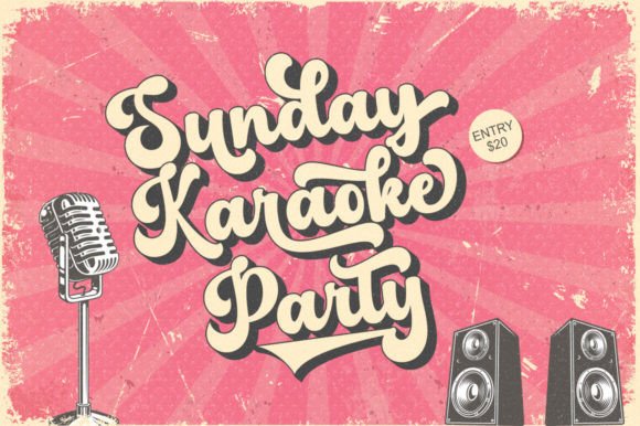 Pinky Retro Font PNG with transparent background - Preview 2