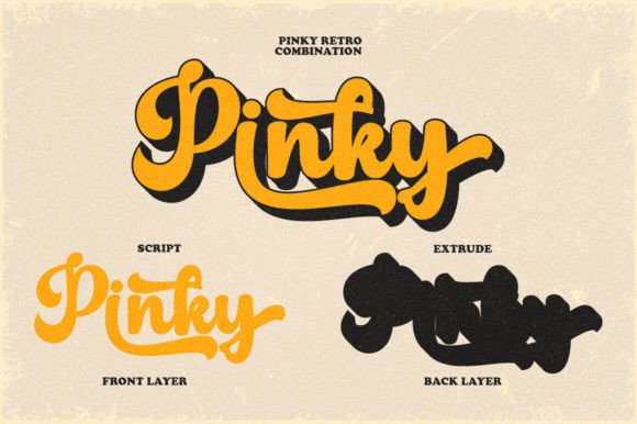 Pinky Retro Font PNG with transparent background - Preview 5