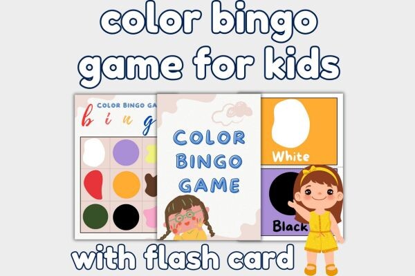 Color Bingo Game for Kids Playing