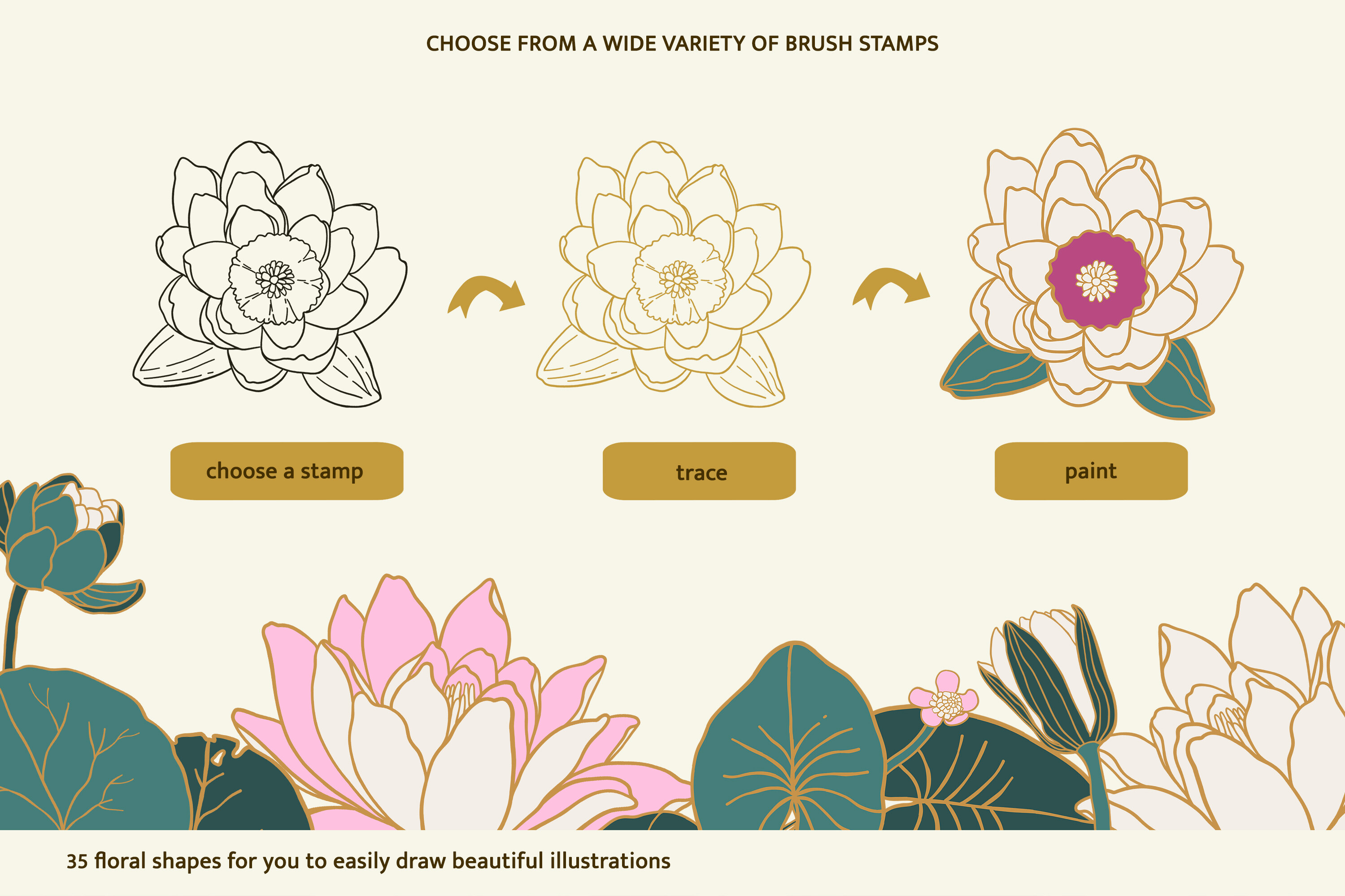 Water Lily Procreate Brushes - photo 2