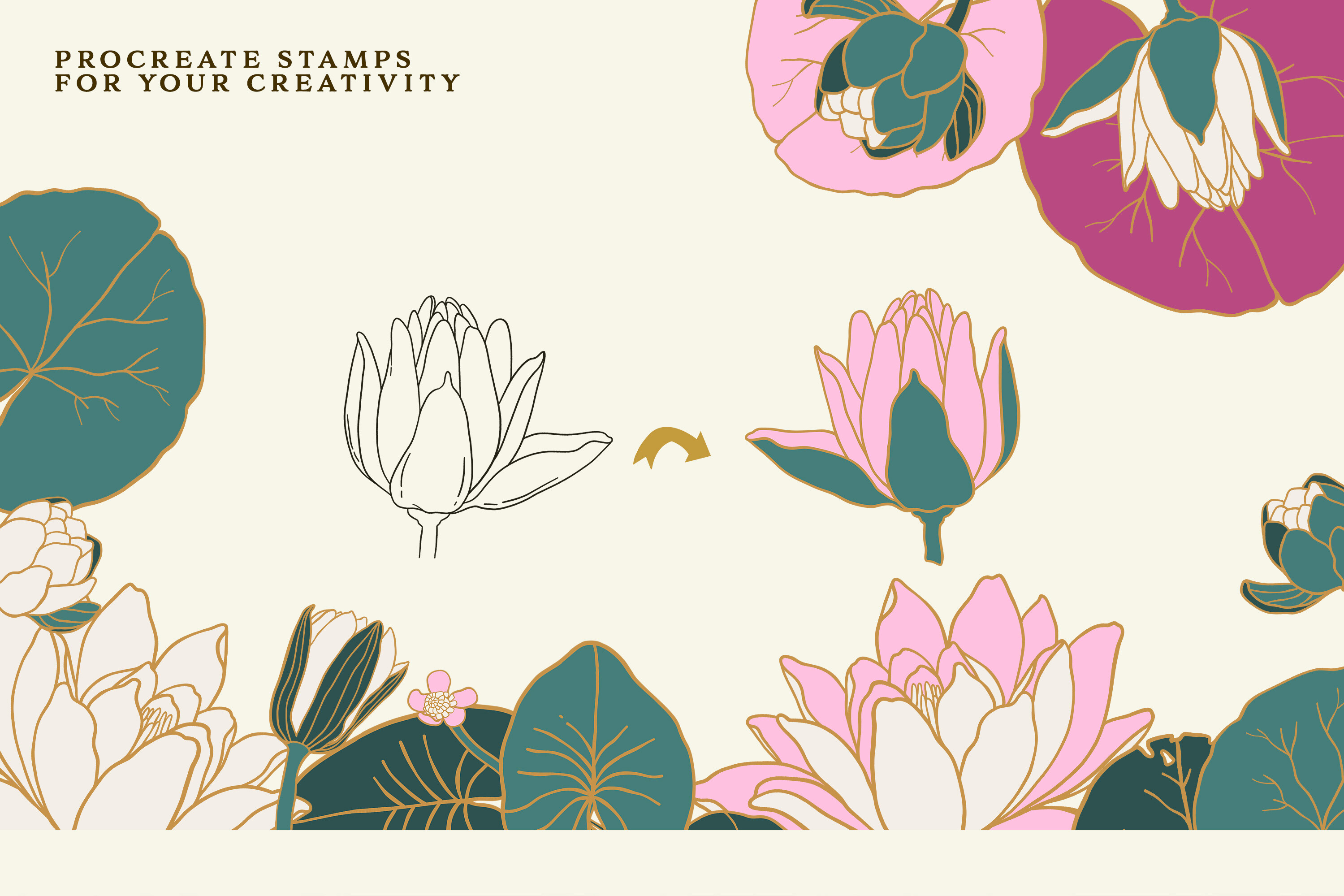 Water Lily Procreate Brushes - photo 5