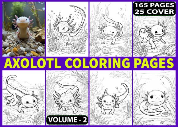 165+ Axolotl Coloring Book for Kids