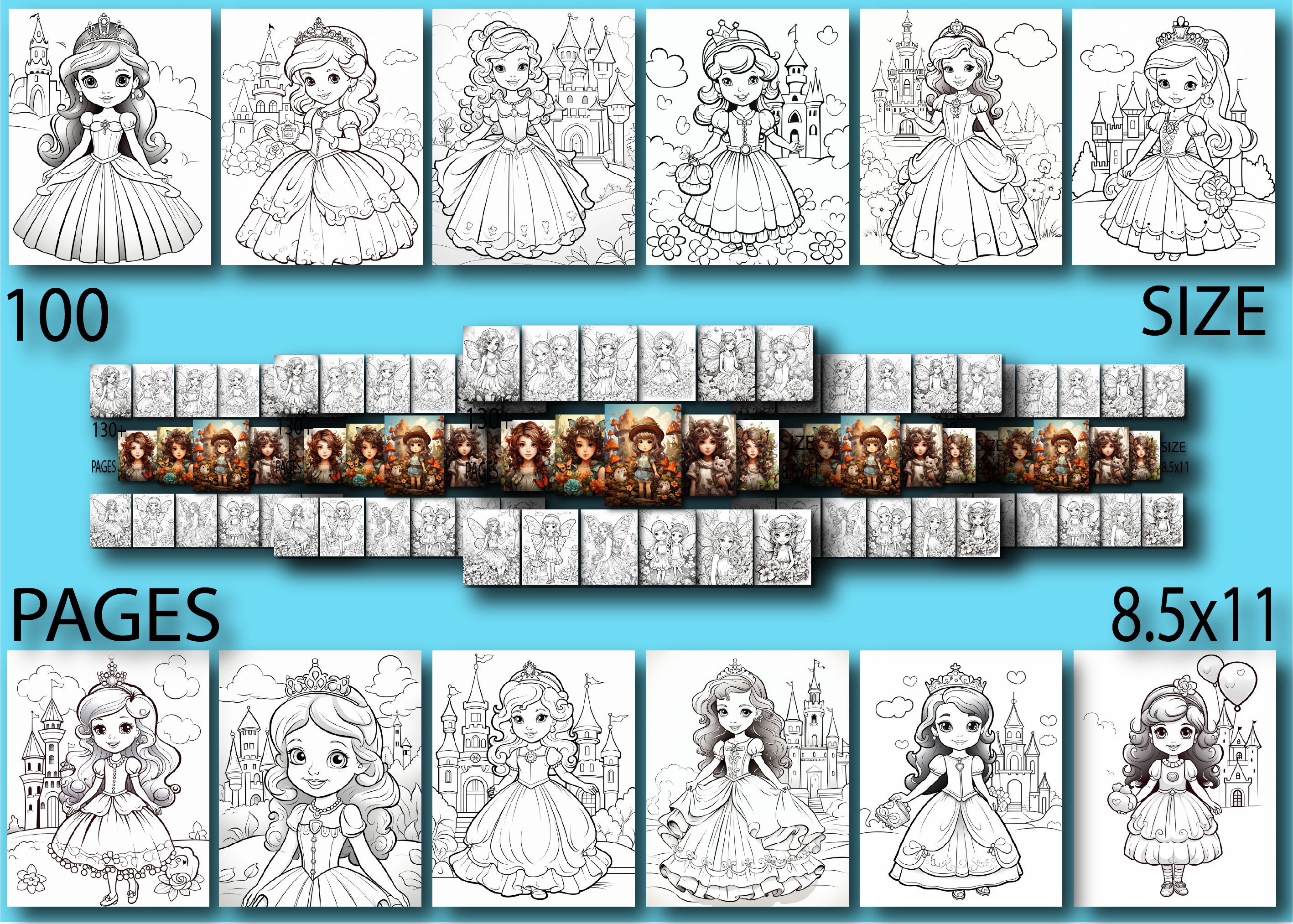 Cute Baby Princess Coloring Book for Kid