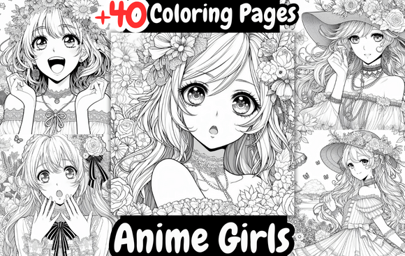 Enchanting Anime Girls Coloring Pages