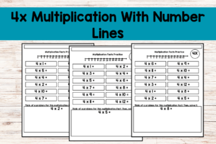 Multiplication 4x Table Number Line Graphic by MessyBeautifulFun ...