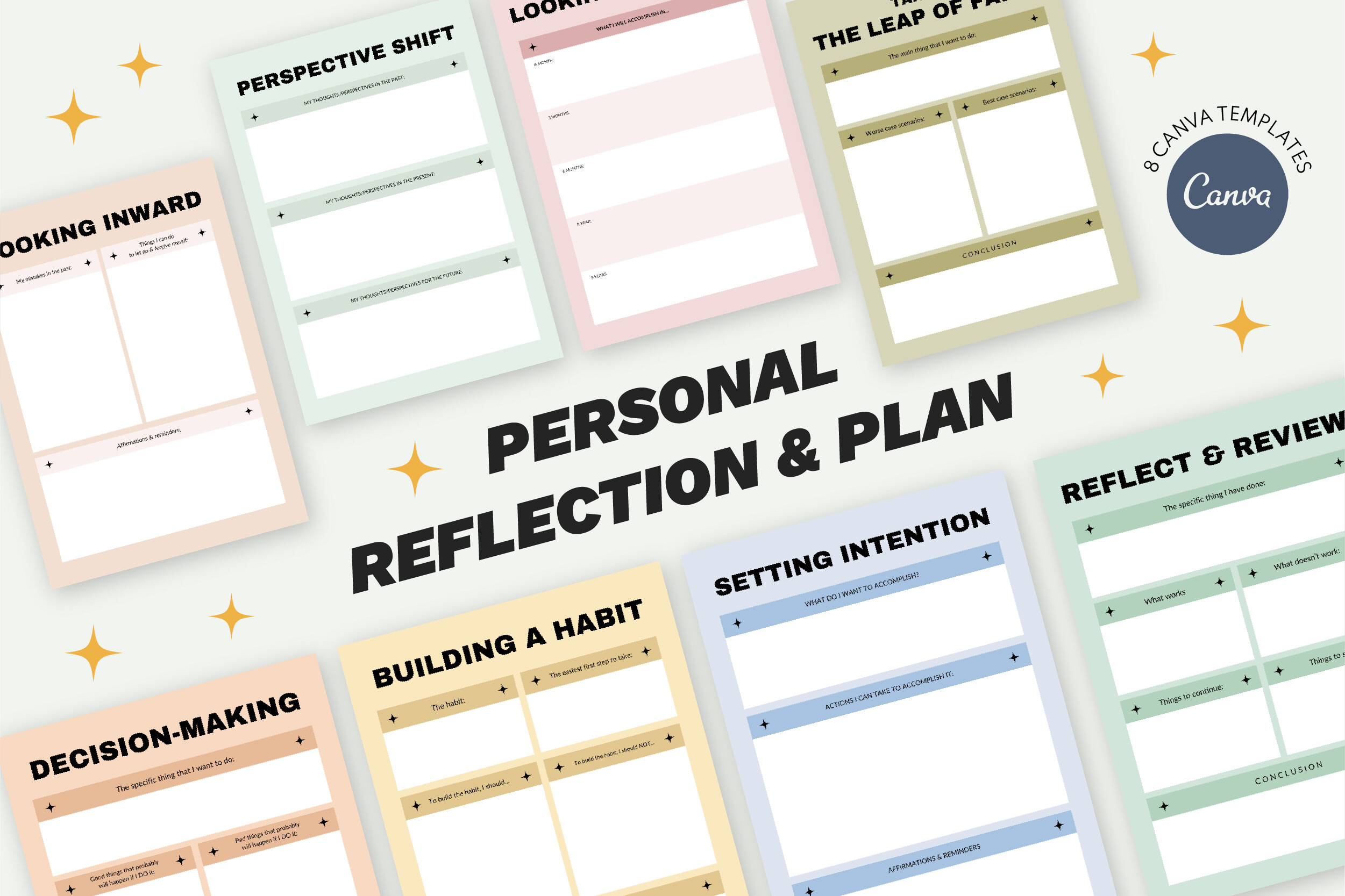 Reflection & Plan CANVA Template Set