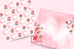 Vintage Valentine Day Rose Digital Paper Graphic by daisyartwatercolors ...