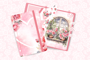 Vintage Valentine Day Rose Digital Paper Graphic by daisyartwatercolors ...