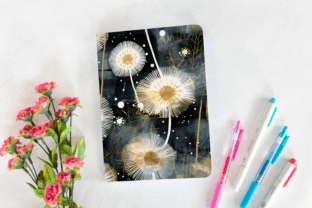 Golden Dandelions Floral Digital Papers Graphic by Creatophics ...