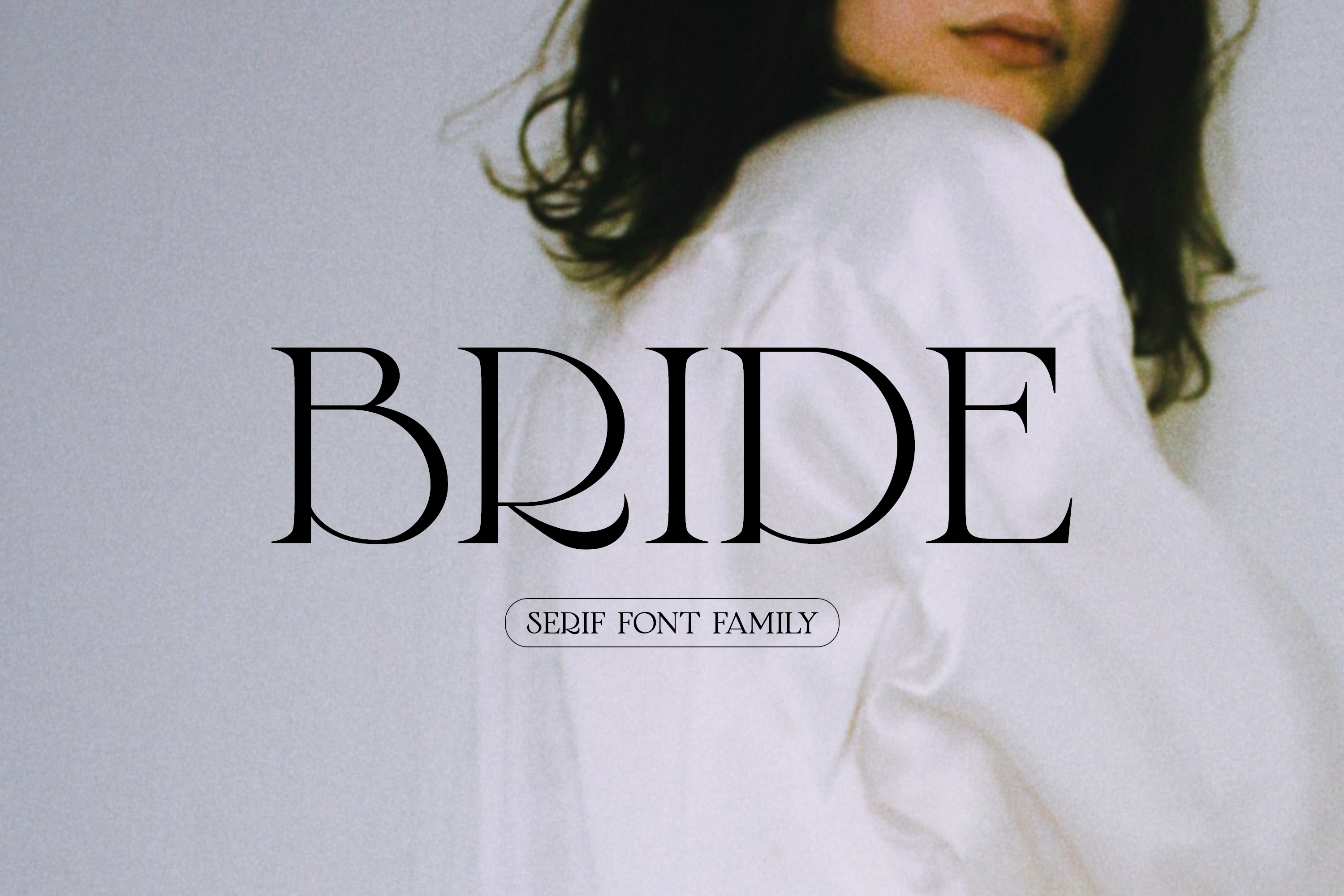 Bride preview — soft serif display face for elegant invitation headers without cursive