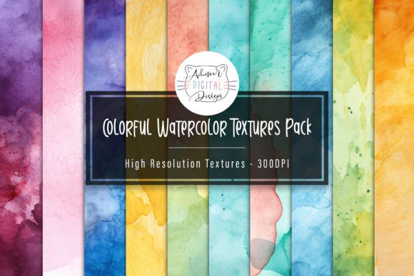 Colorful Watercolor Textures Pack