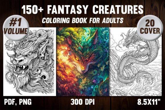 Preview of Fantasy Creatures Coloring Pages coloring pages for adults