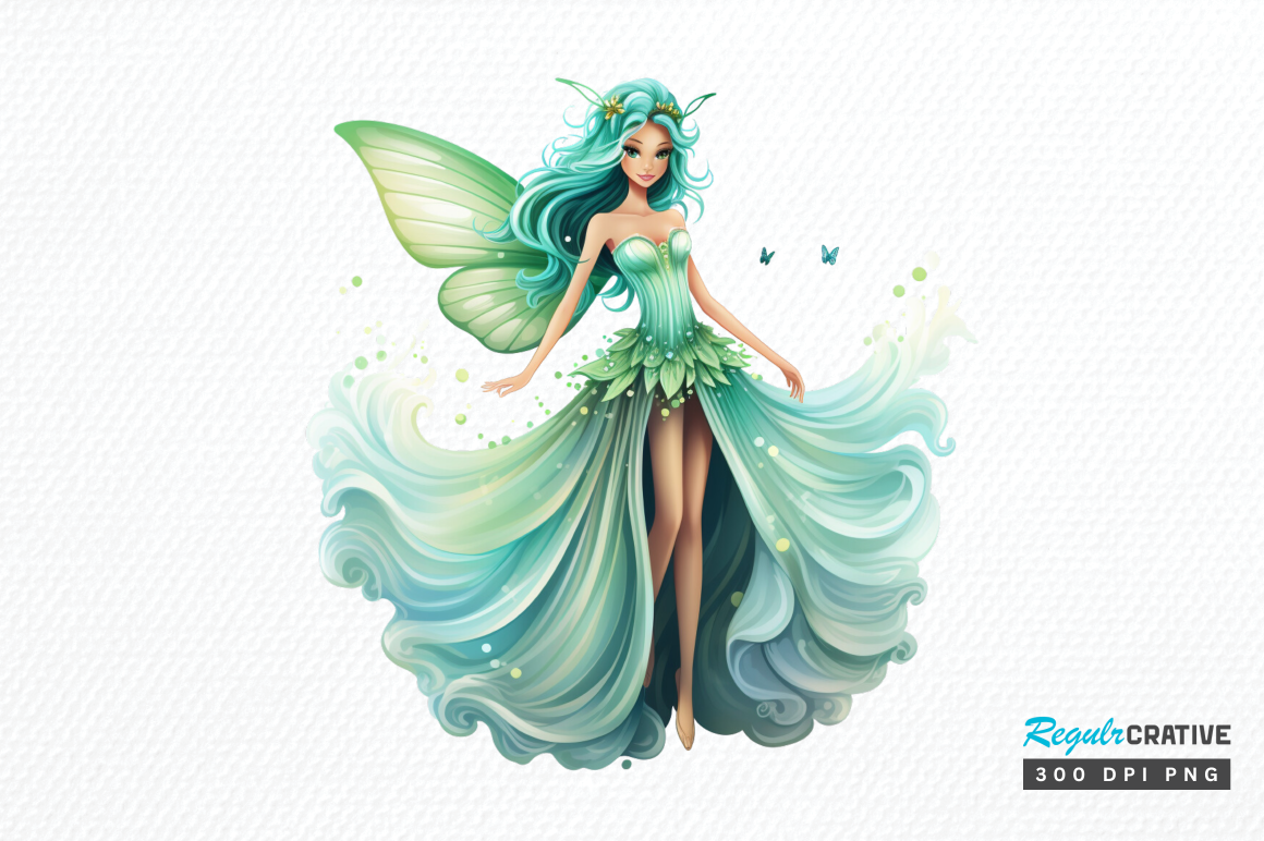 Pretty Fairy Dress Sublimation Clipart Graphic by Regulrcrative ...