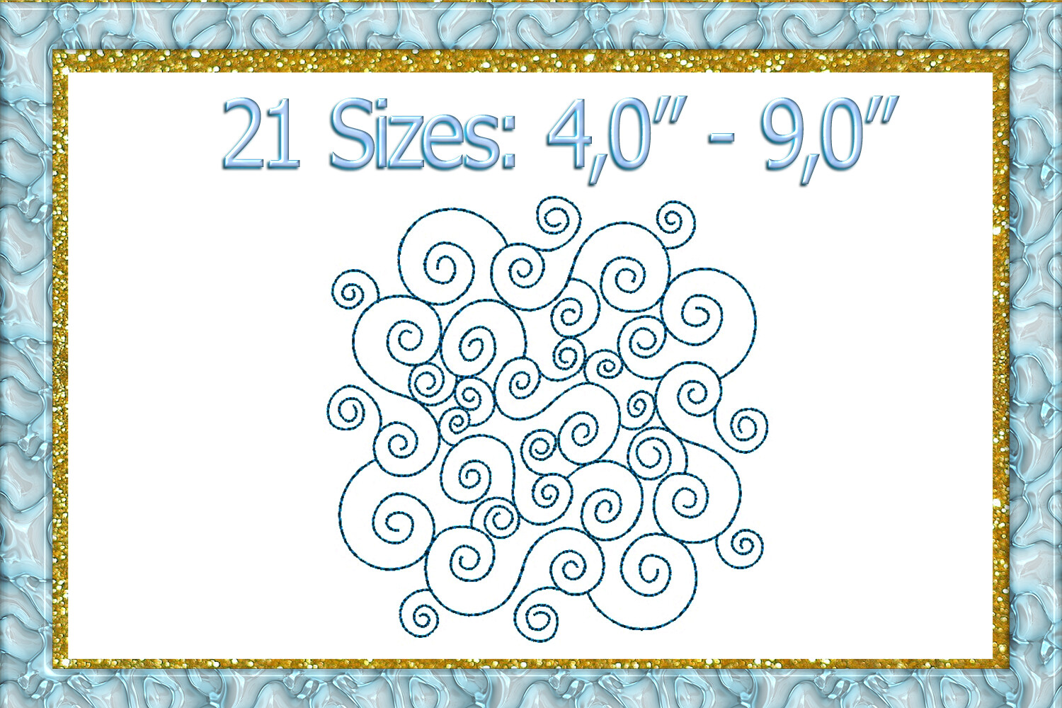 Quilting Swirls Block Embroidery Design