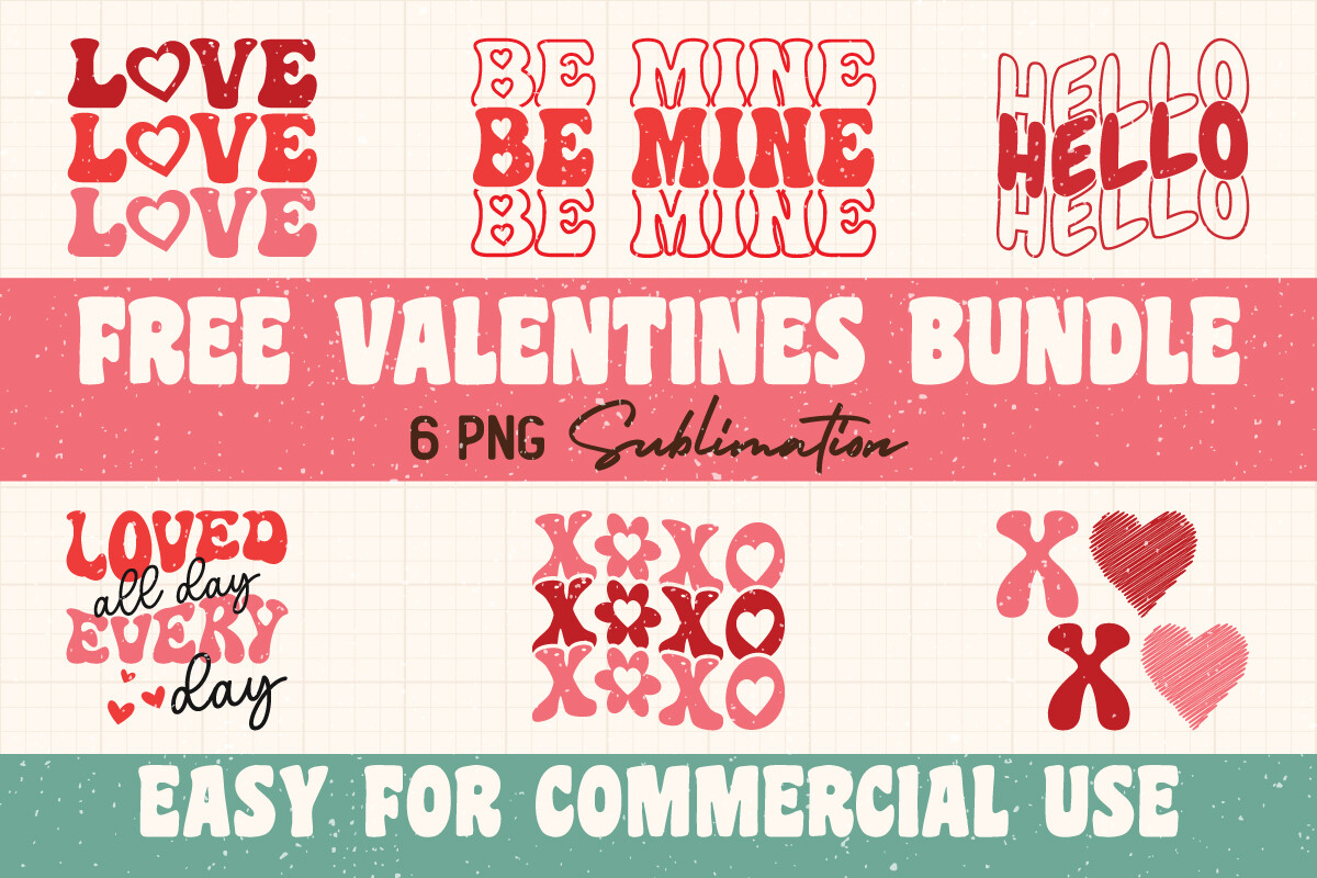 Retro Valentines Day Sublimation Bundle Graphic by PixloArt · Creative ...