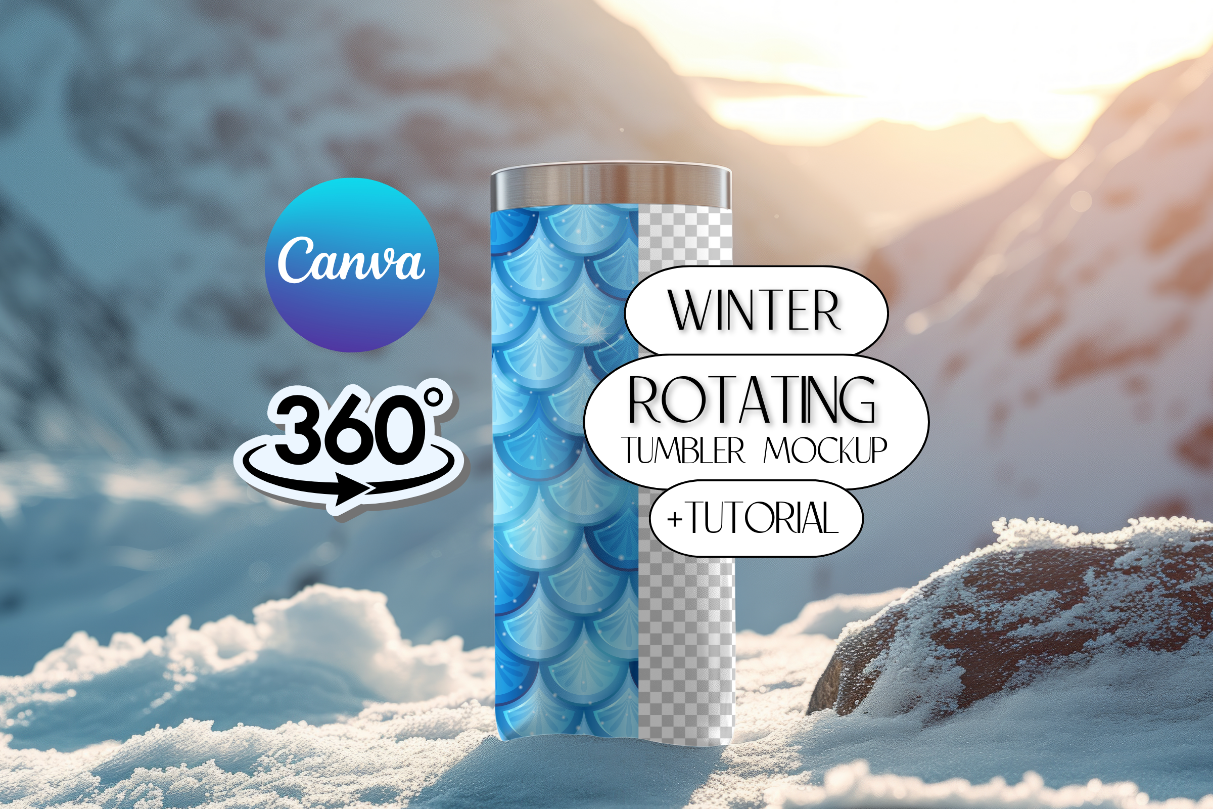 Rotating Tumbler Mockup Canva Template