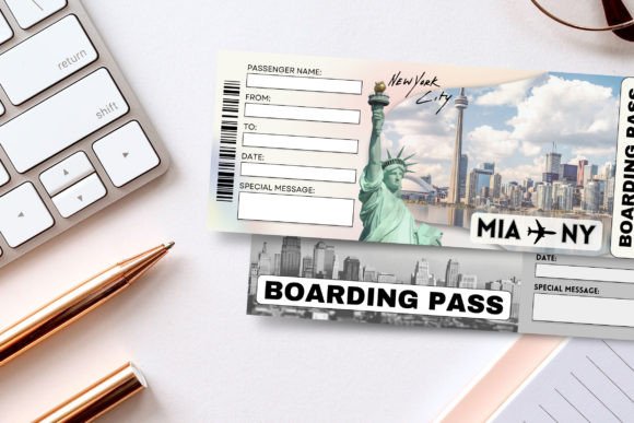 Surprise New York Travel Ticket Template