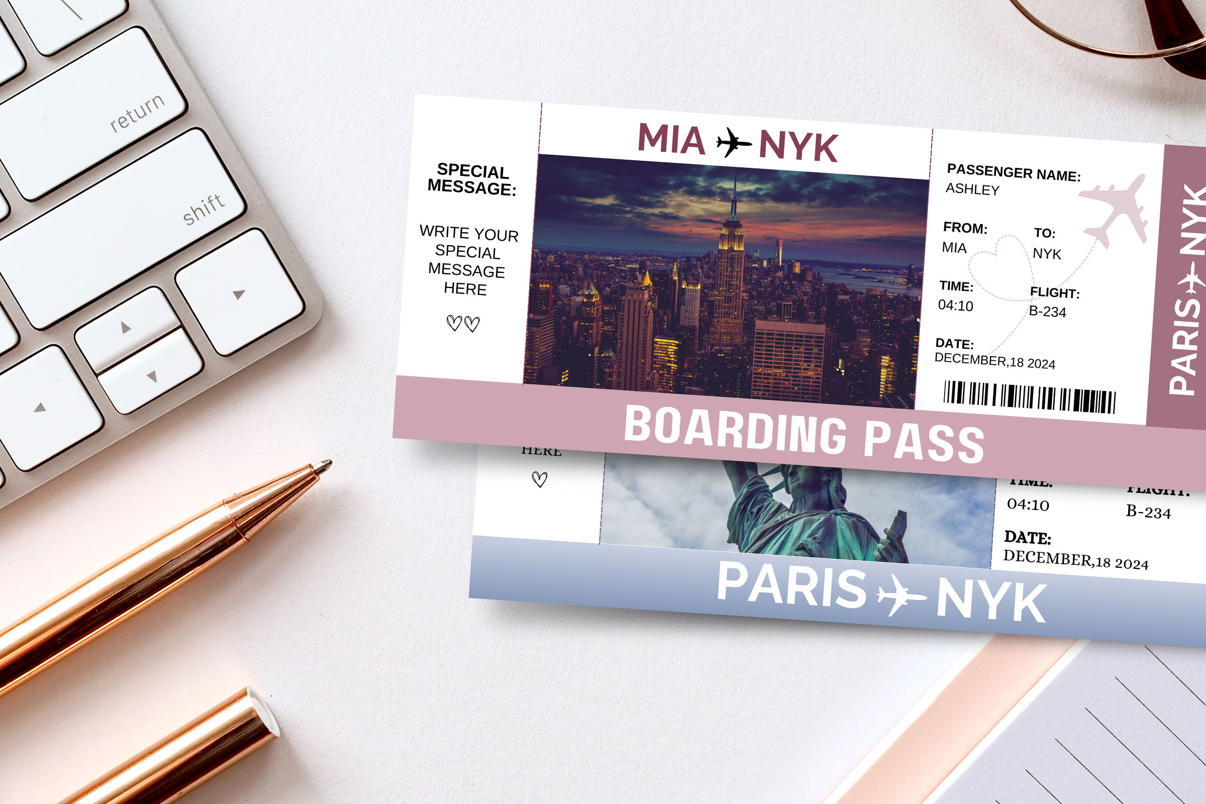 Surprise New York Trip Ticket