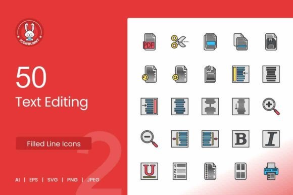 Text Editing Filled Line Icons