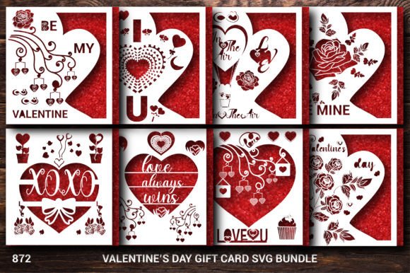 Valentine's Day Gift Card SVG Bundle 872