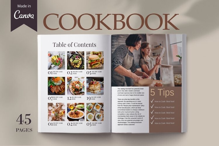 Cookbook Template Canva